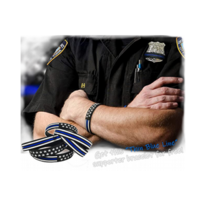 Free Thin Blue Line Wrist Band